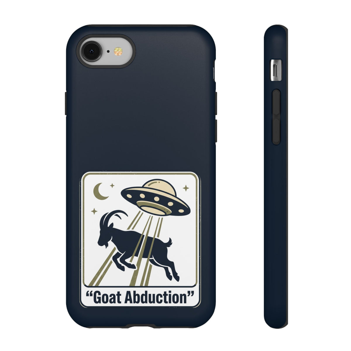 Goat Abduction Phone Case – Funny UFO Alien Goat Design, Novelty iPhone Cover