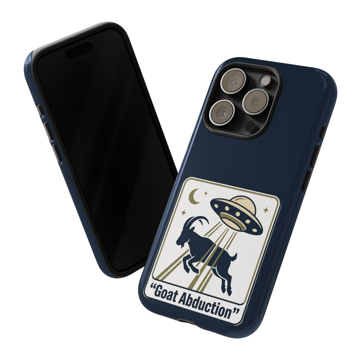 Goat Abduction Phone Case – Funny UFO Alien Goat Design, Novelty iPhone Cover