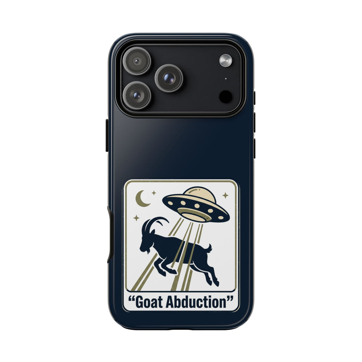Goat Abduction Phone Case – Funny UFO Alien Goat Design, Novelty iPhone Cover