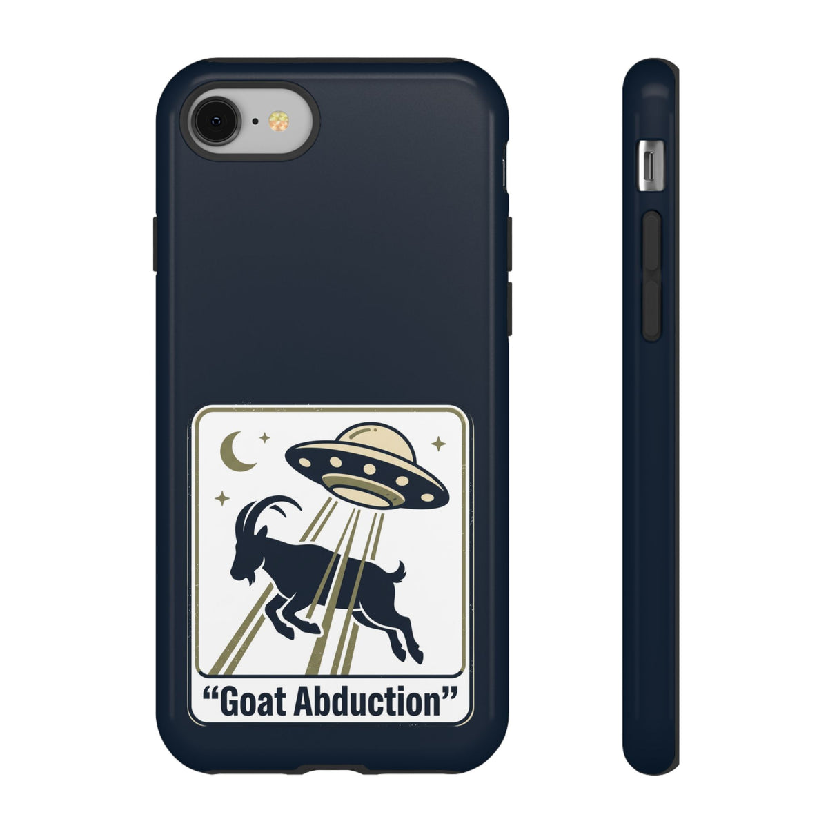 Goat Abduction Phone Case – Funny UFO Alien Goat Design, Novelty iPhone Cover
