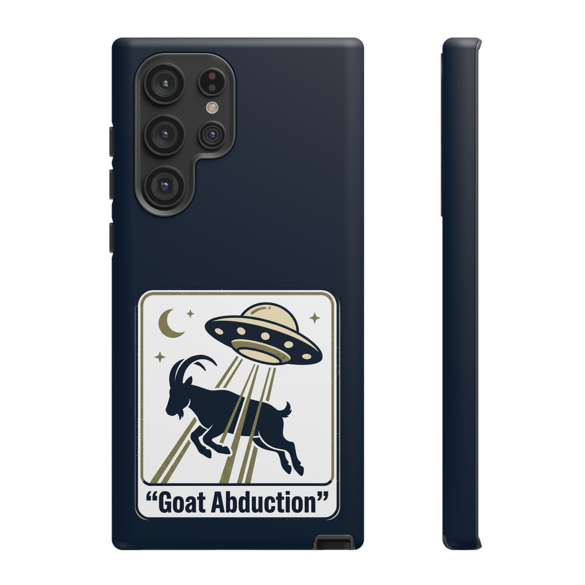 Goat Abduction Phone Case – Funny UFO Alien Goat Design, Novelty iPhone Cover