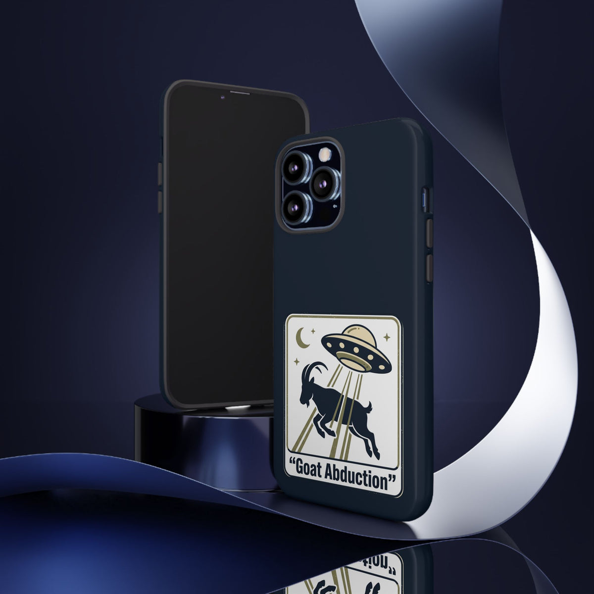 Goat Abduction Phone Case – Funny UFO Alien Goat Design, Novelty iPhone Cover