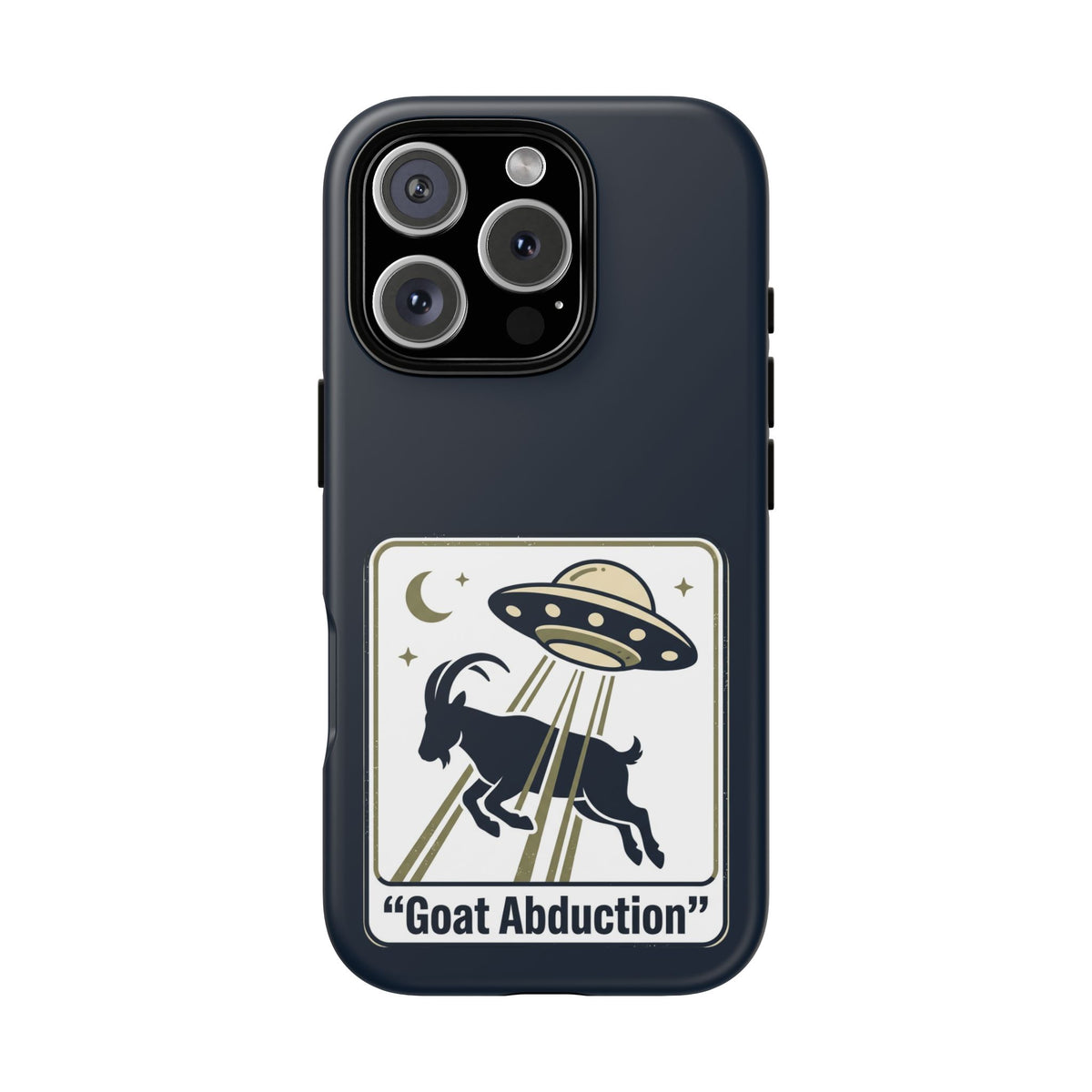 Goat Abduction Phone Case – Funny UFO Alien Goat Design, Novelty iPhone Cover