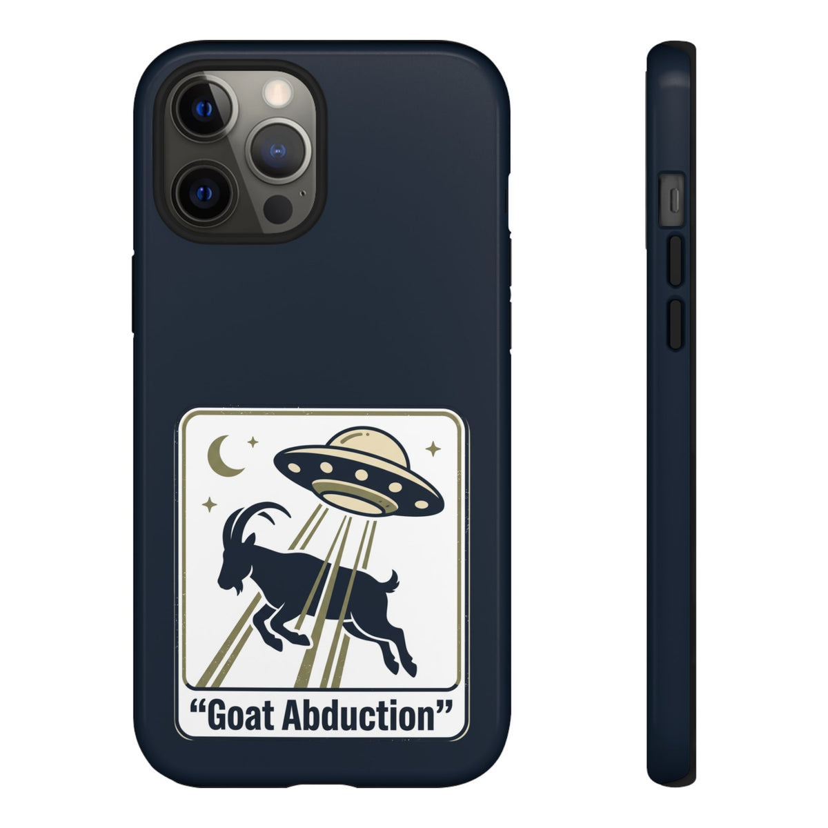 Goat Abduction Phone Case – Funny UFO Alien Goat Design, Novelty iPhone Cover