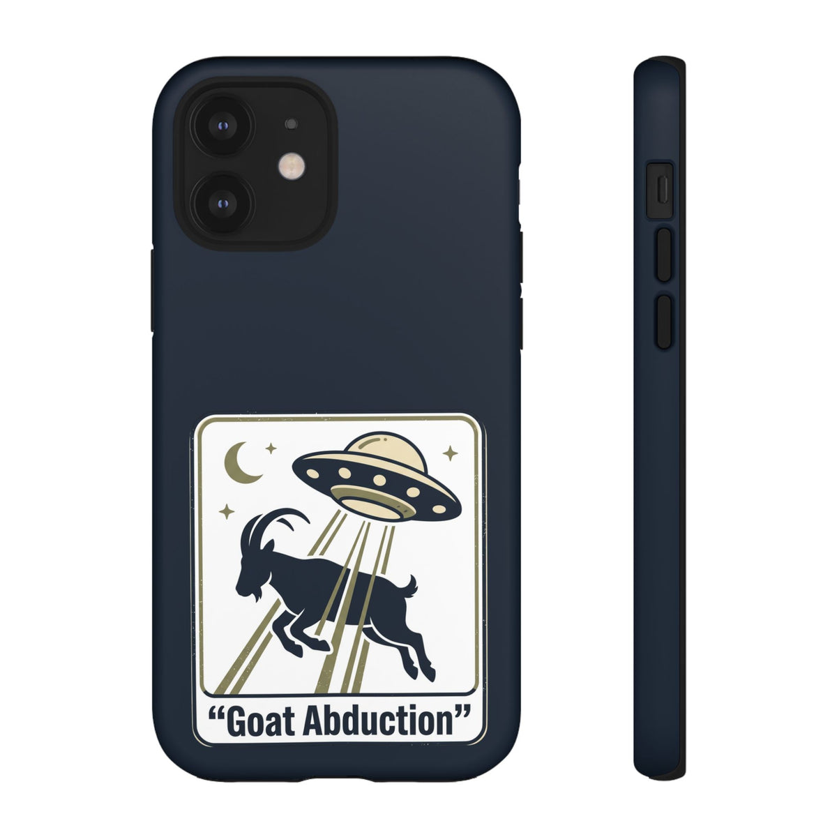 Goat Abduction Phone Case – Funny UFO Alien Goat Design, Novelty iPhone Cover