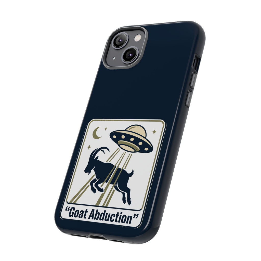 Goat Abduction Phone Case – Funny UFO Alien Goat Design, Novelty iPhone Cover