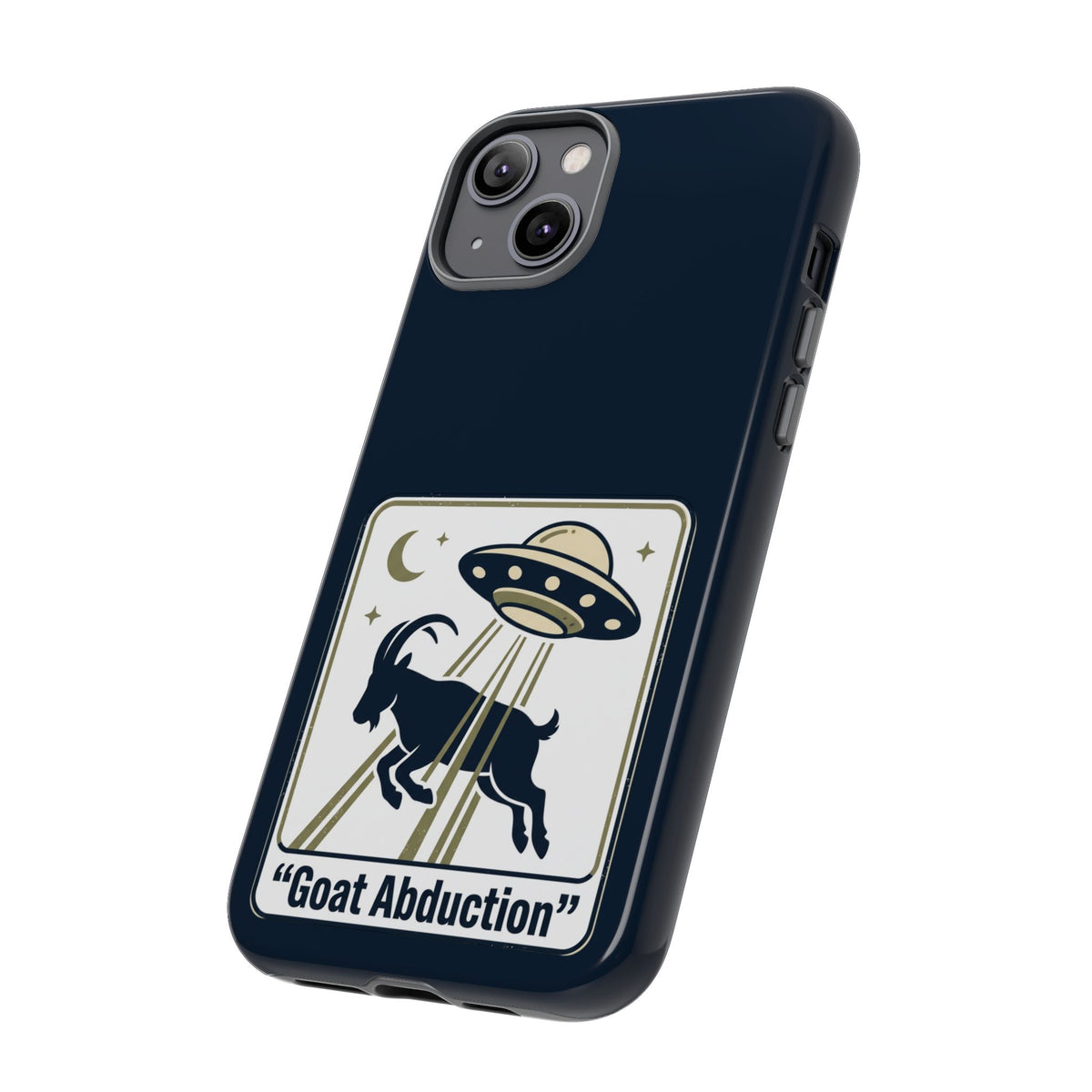 Goat Abduction Phone Case – Funny UFO Alien Goat Design, Novelty iPhone Cover
