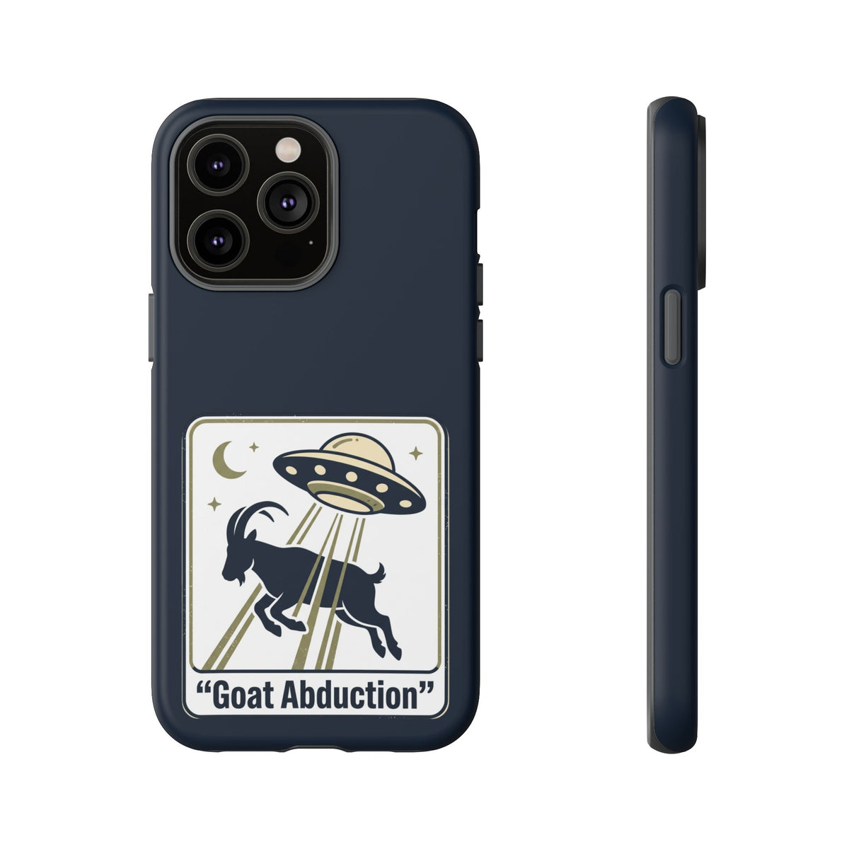 Goat Abduction Phone Case – Funny UFO Alien Goat Design, Novelty iPhone Cover