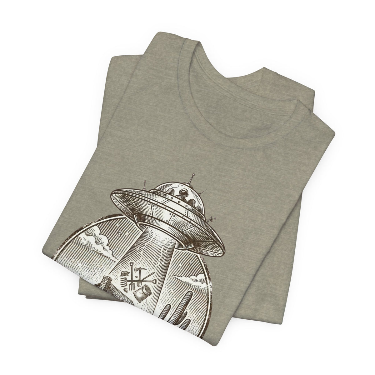 Desert UFO Abduction Tee | Retro Southwestern Alien, Vintage Sci‑Fi Graphic