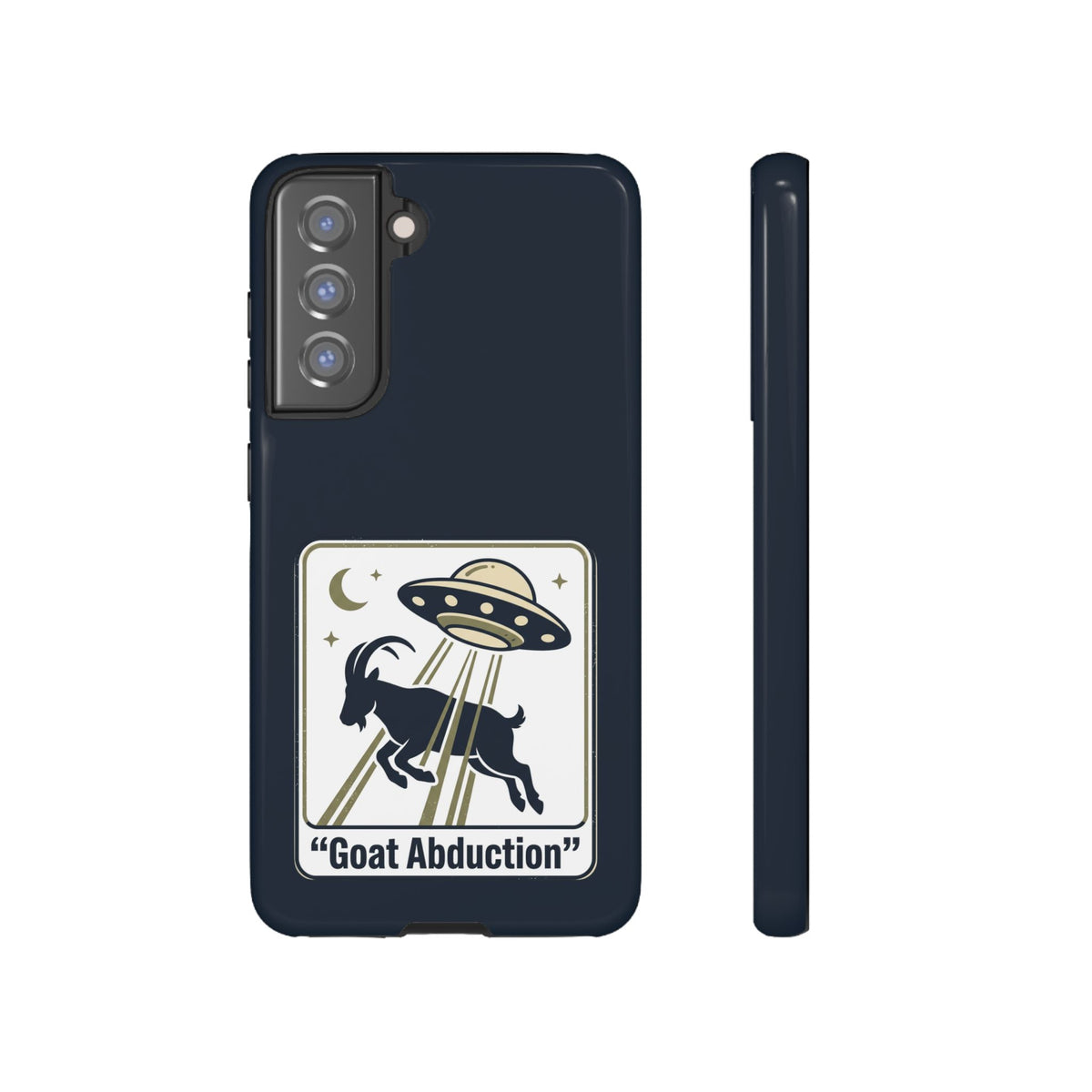 Goat Abduction Phone Case – Funny UFO Alien Goat Design, Novelty iPhone Cover