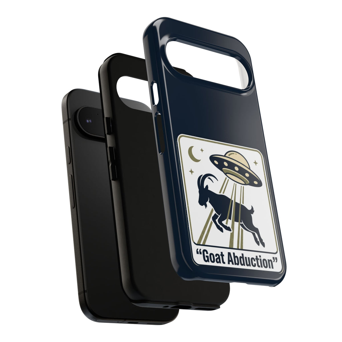 Goat Abduction Phone Case – Funny UFO Alien Goat Design, Novelty iPhone Cover