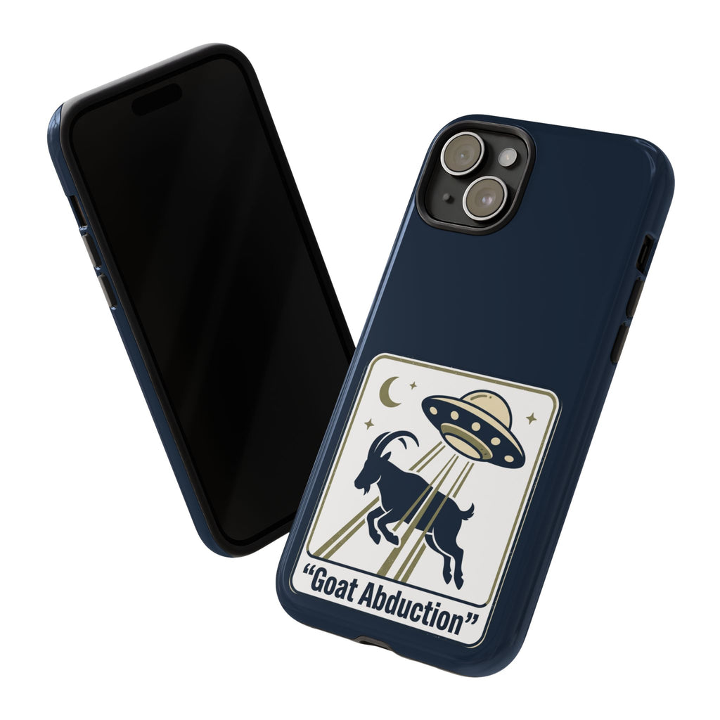 Goat Abduction Phone Case – Funny UFO Alien Goat Design, Novelty iPhone Cover