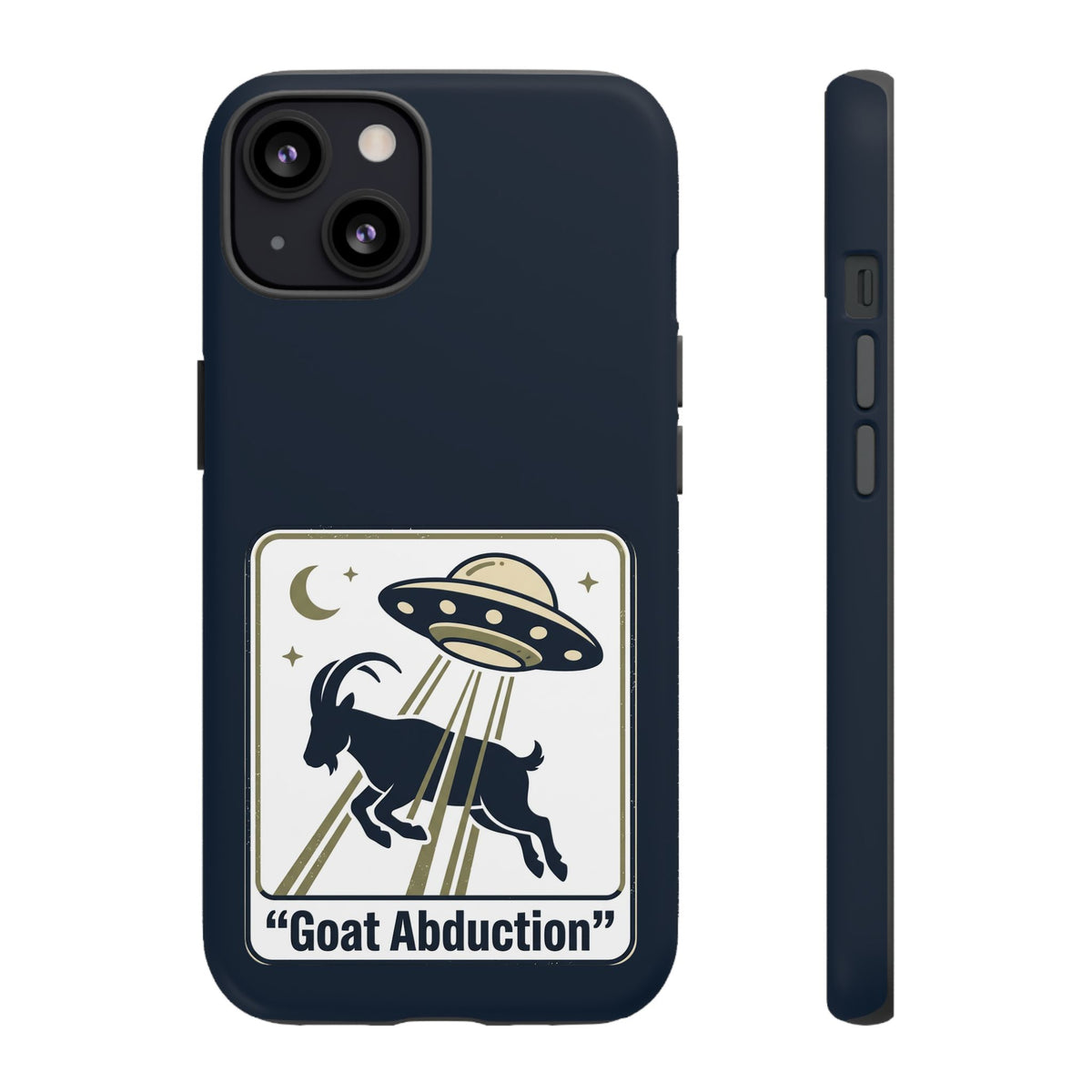 Goat Abduction Phone Case – Funny UFO Alien Goat Design, Novelty iPhone Cover