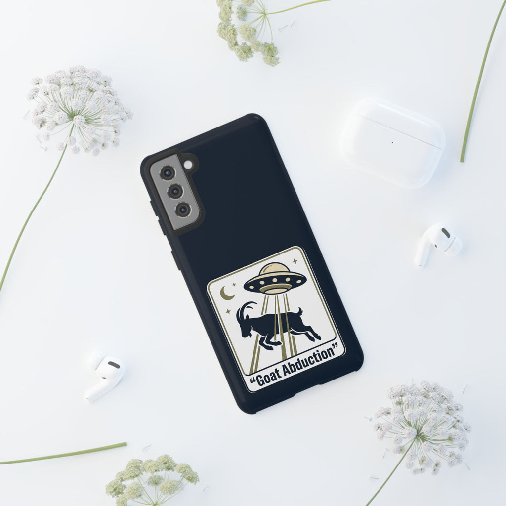 Goat Abduction Phone Case – Funny UFO Alien Goat Design, Novelty iPhone Cover