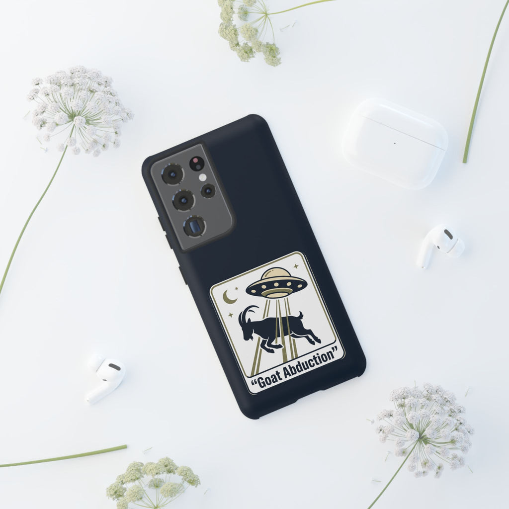 Goat Abduction Phone Case – Funny UFO Alien Goat Design, Novelty iPhone Cover