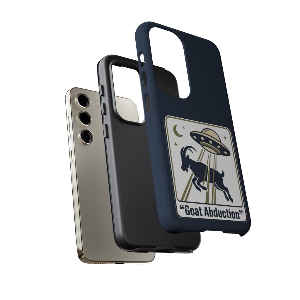 Goat Abduction Phone Case – Funny UFO Alien Goat Design, Novelty iPhone Cover