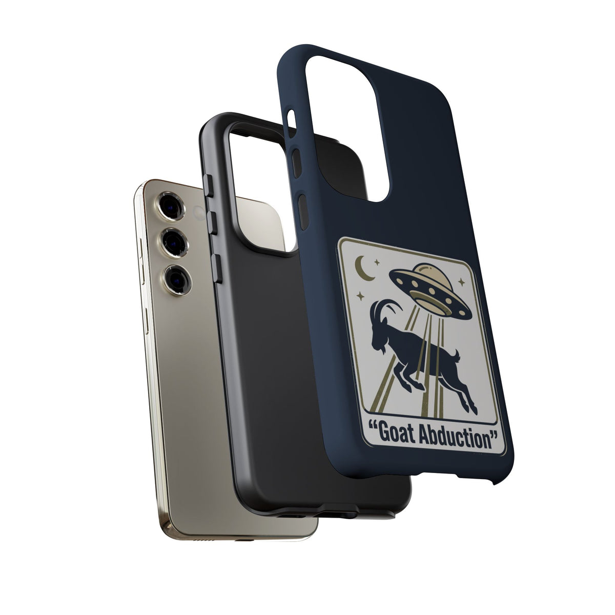 Goat Abduction Phone Case – Funny UFO Alien Goat Design, Novelty iPhone Cover