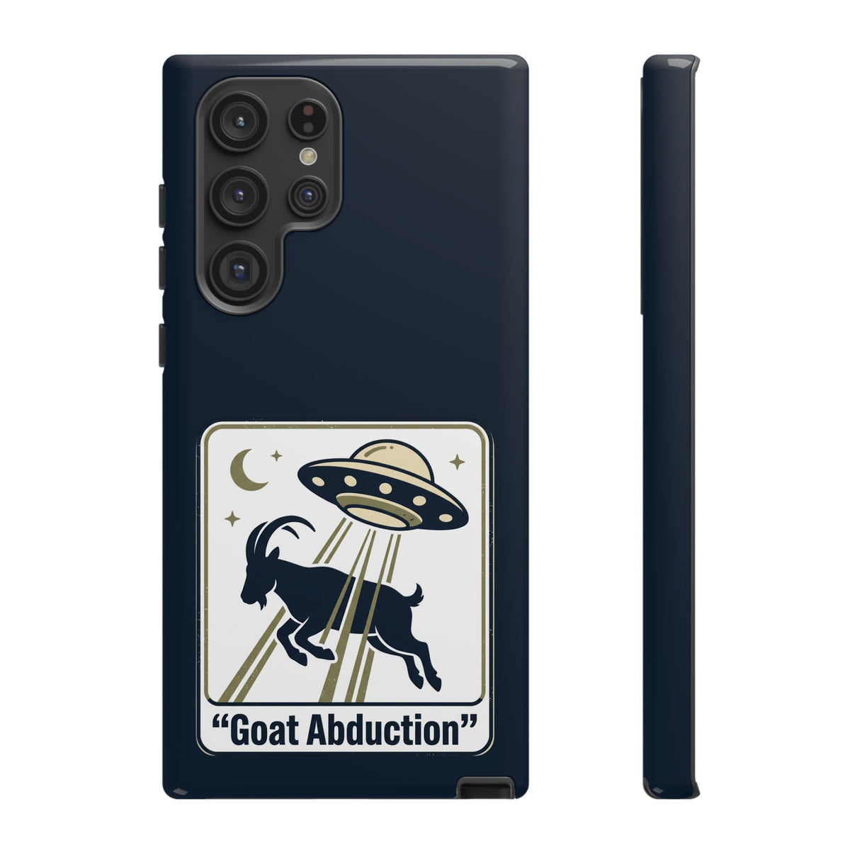 Goat Abduction Phone Case – Funny UFO Alien Goat Design, Novelty iPhone Cover