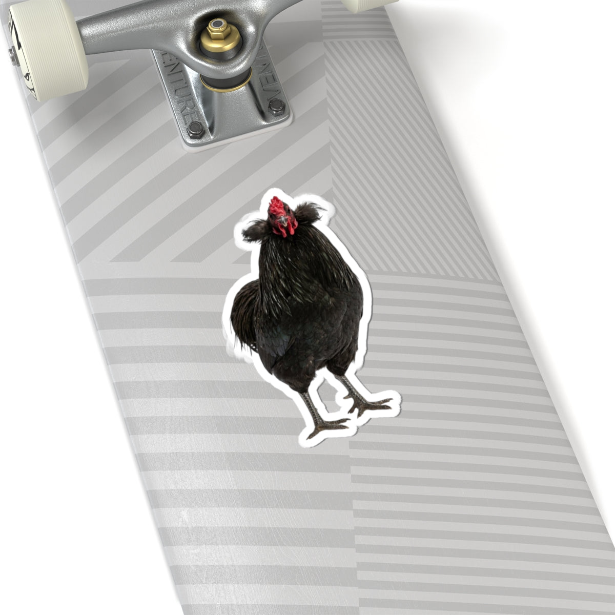 Black Chicken Sticker — Realistic Hen Kiss-Cut Vinyl Decal for Laptops & Water Bottles