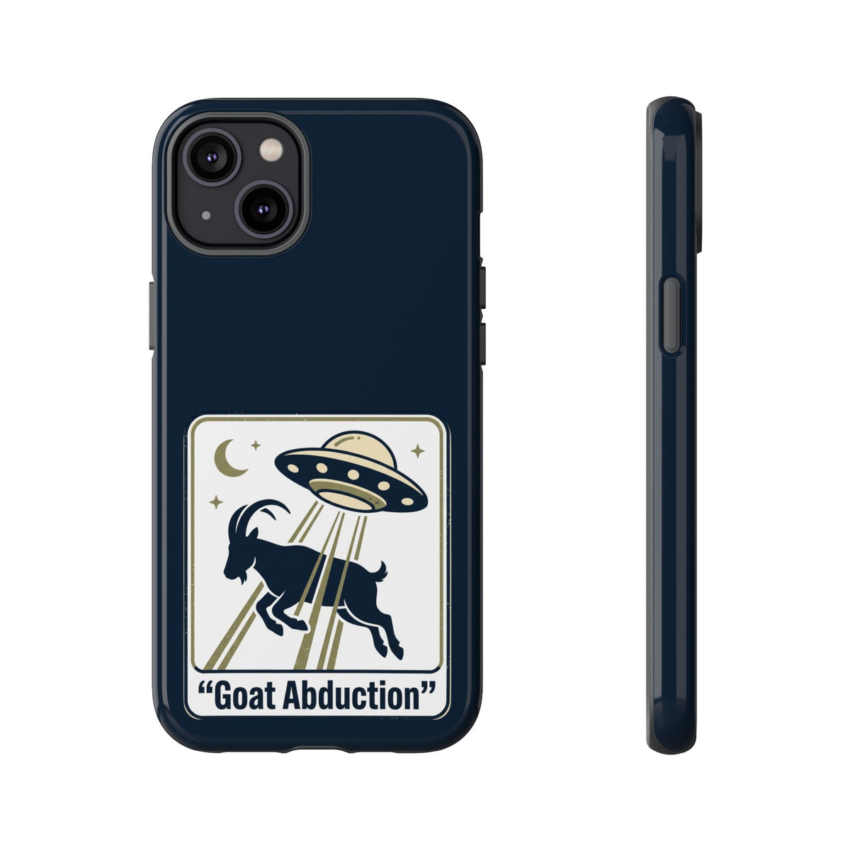 Goat Abduction Phone Case – Funny UFO Alien Goat Design, Novelty iPhone Cover