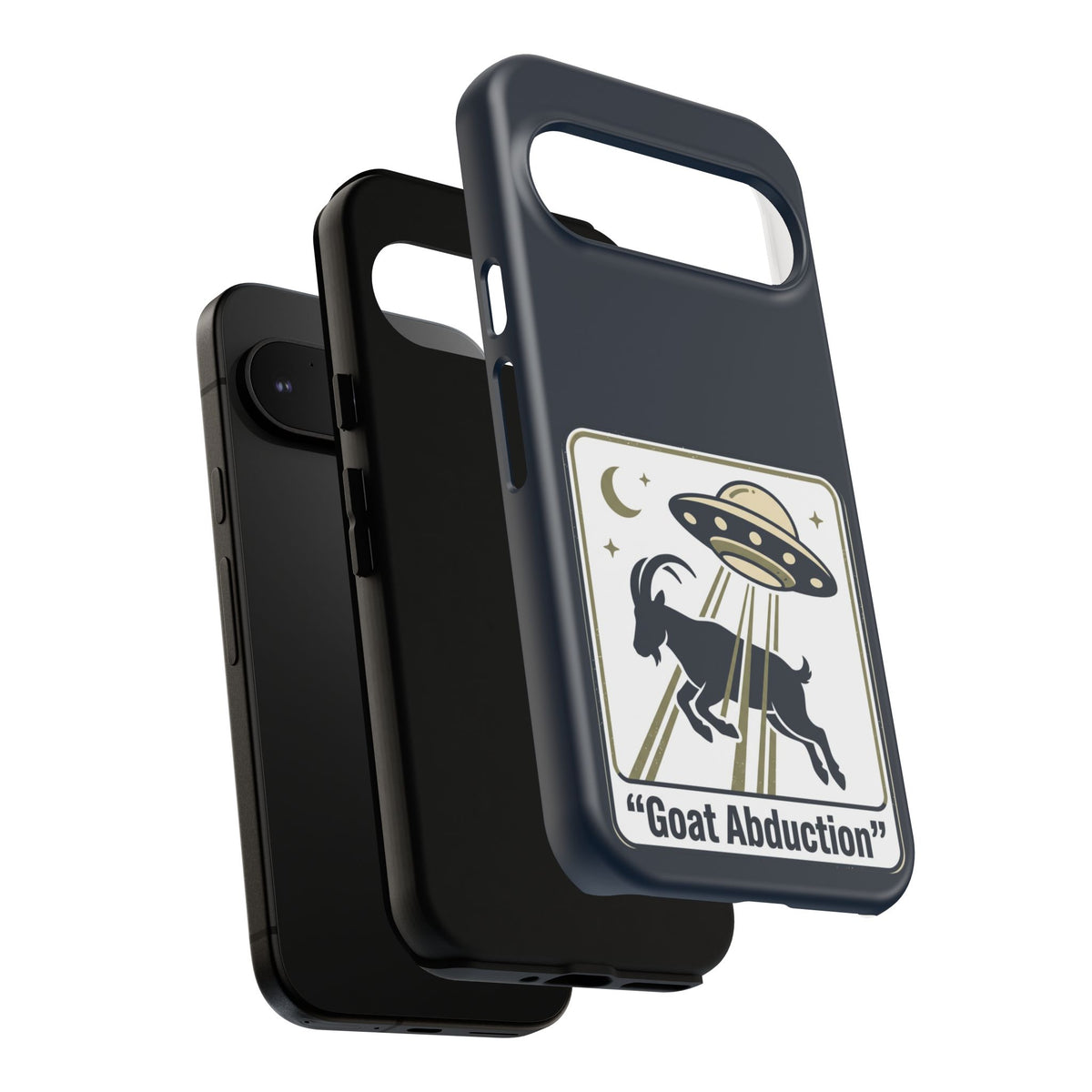 Goat Abduction Phone Case – Funny UFO Alien Goat Design, Novelty iPhone Cover