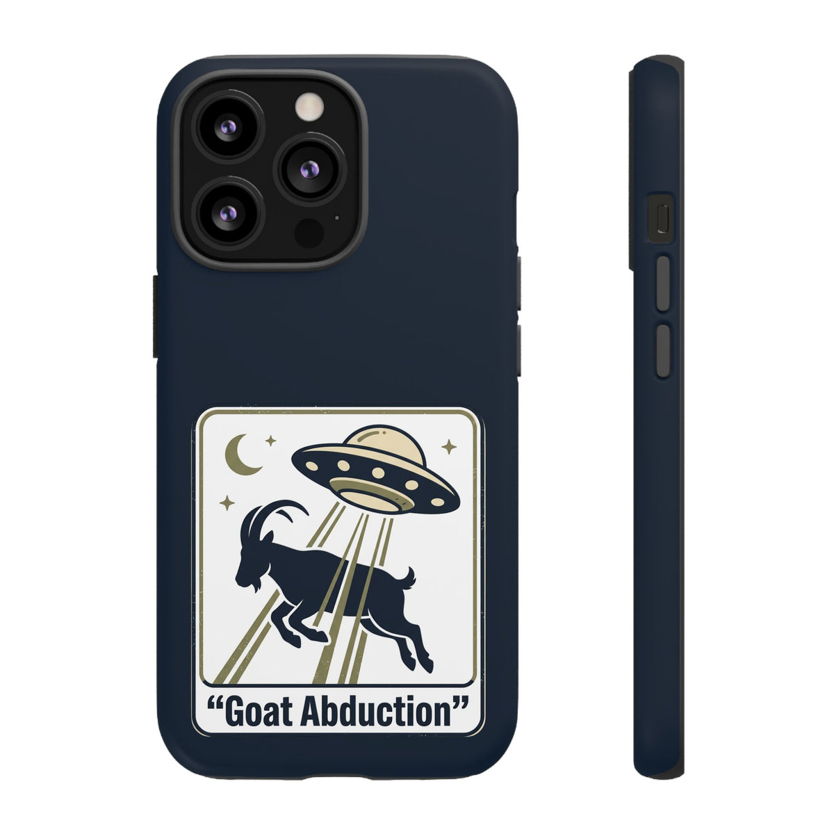 Goat Abduction Phone Case – Funny UFO Alien Goat Design, Novelty iPhone Cover