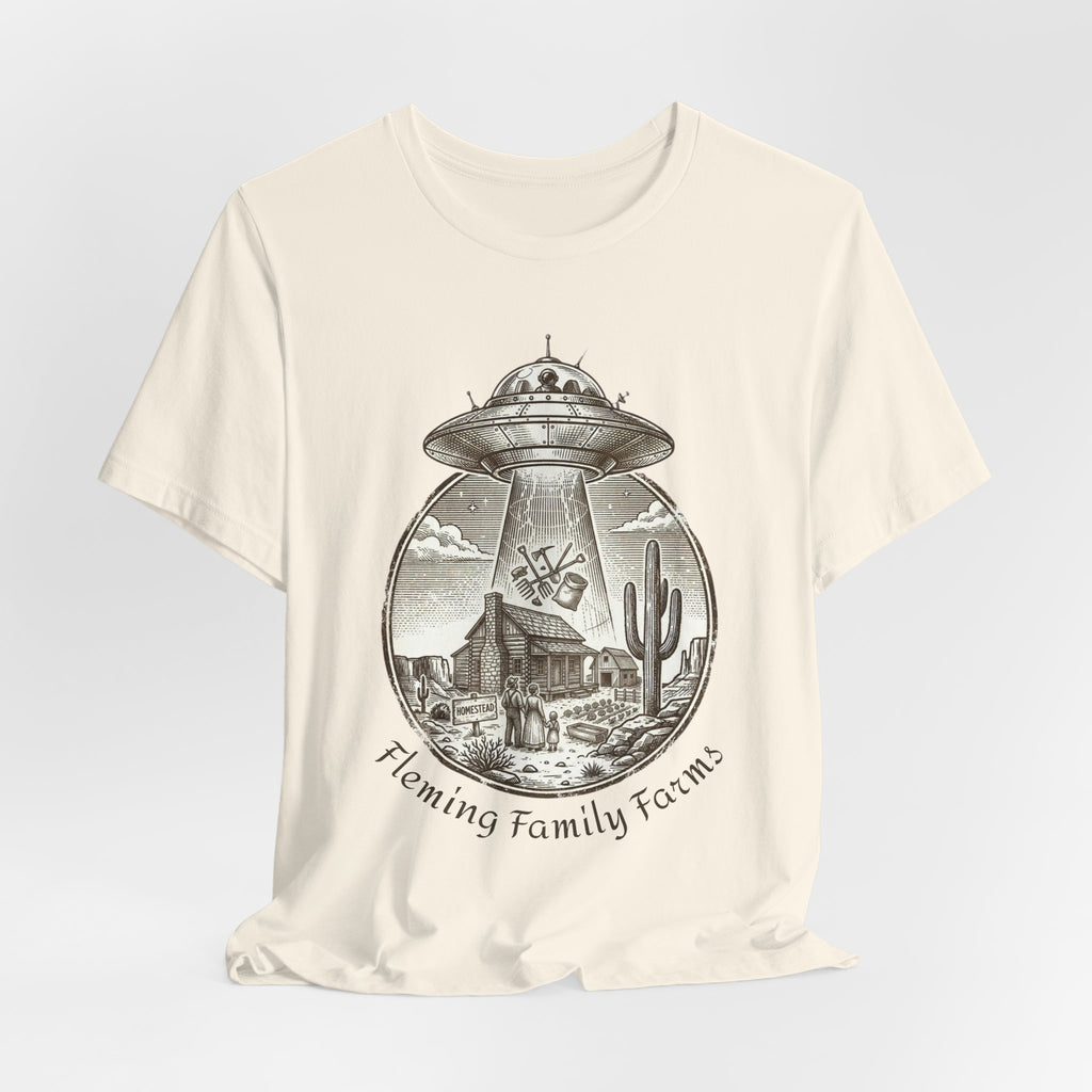 Desert UFO Abduction Tee | Retro Southwestern Alien, Vintage Sci‑Fi Graphic