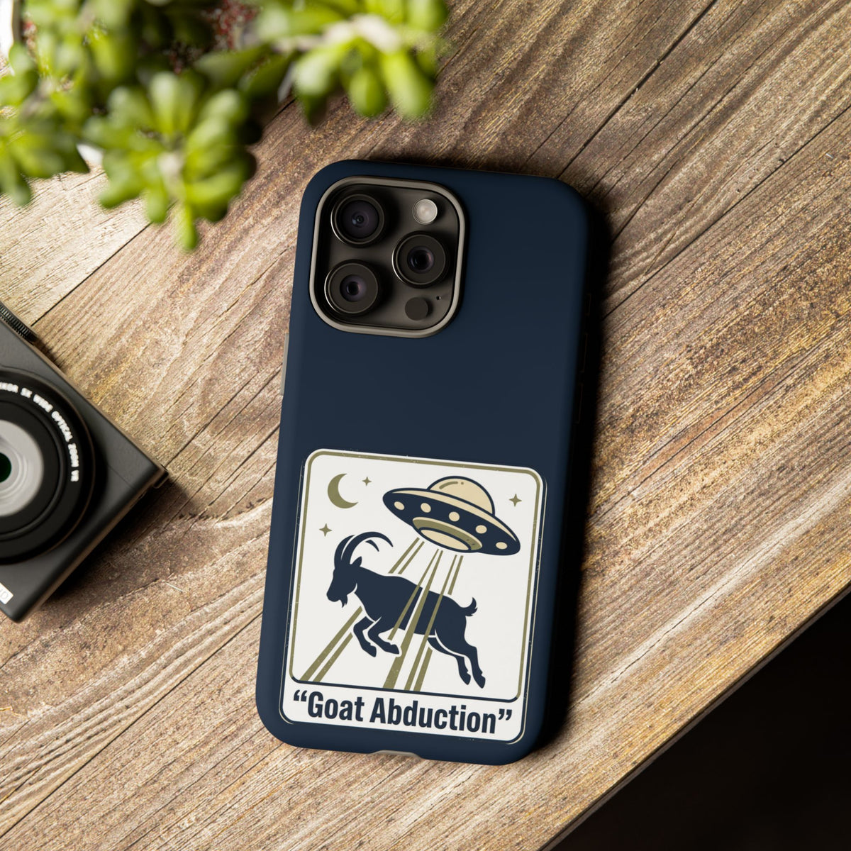Goat Abduction Phone Case – Funny UFO Alien Goat Design, Novelty iPhone Cover