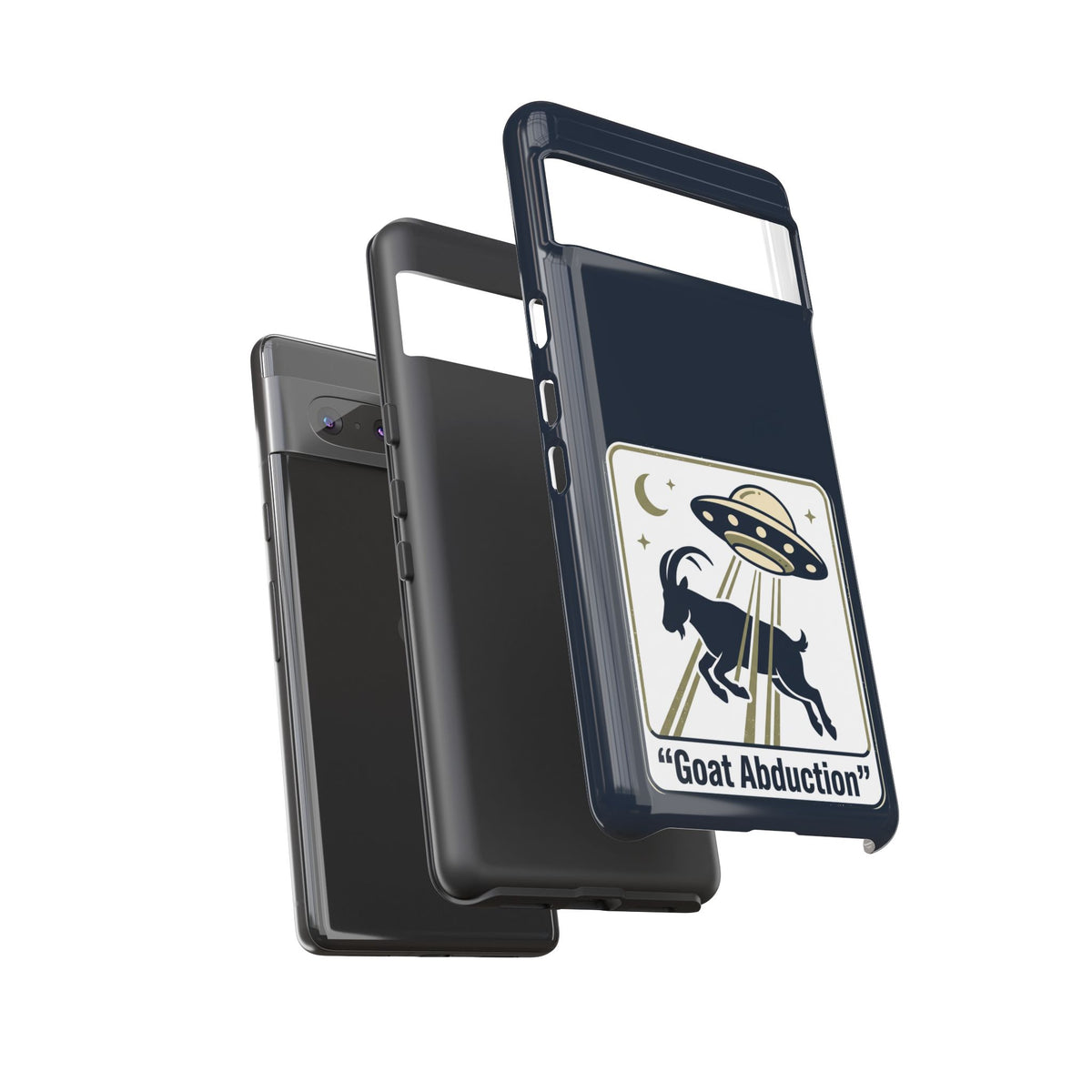 Goat Abduction Phone Case – Funny UFO Alien Goat Design, Novelty iPhone Cover