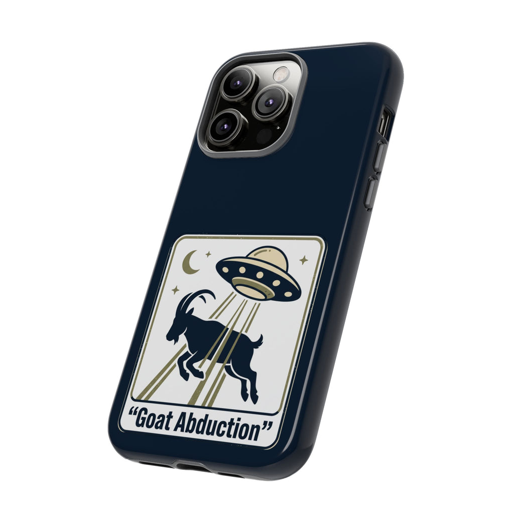 Goat Abduction Phone Case – Funny UFO Alien Goat Design, Novelty iPhone Cover