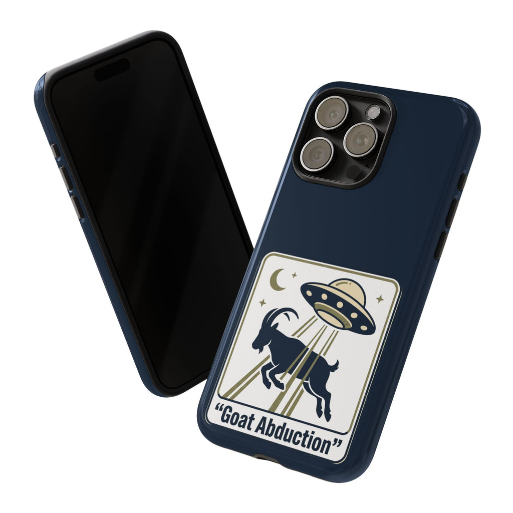 Goat Abduction Phone Case – Funny UFO Alien Goat Design, Novelty iPhone Cover