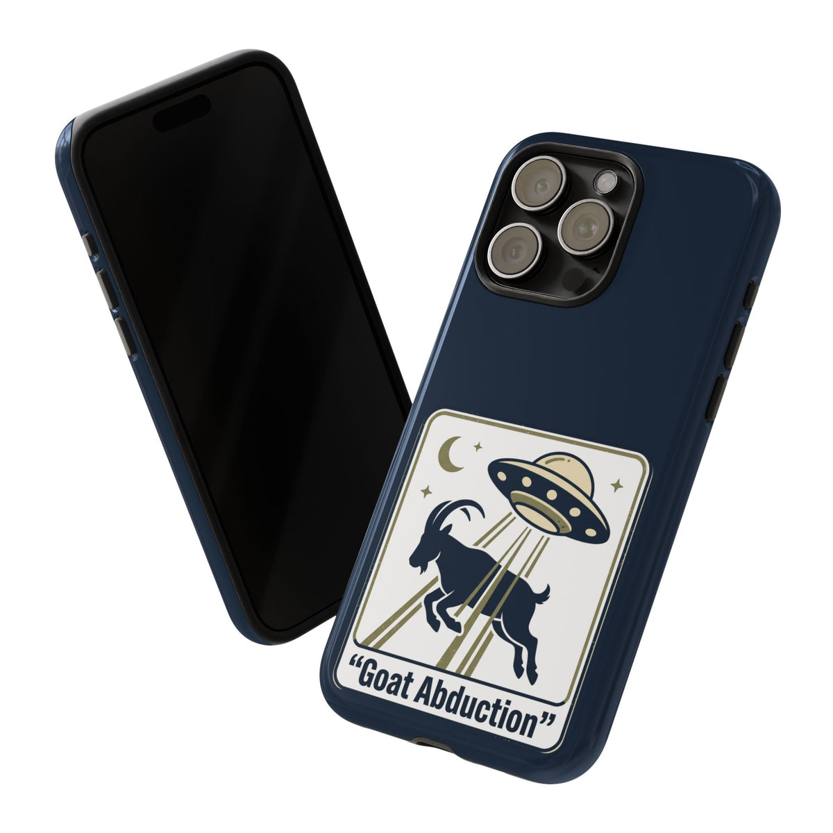 Goat Abduction Phone Case – Funny UFO Alien Goat Design, Novelty iPhone Cover