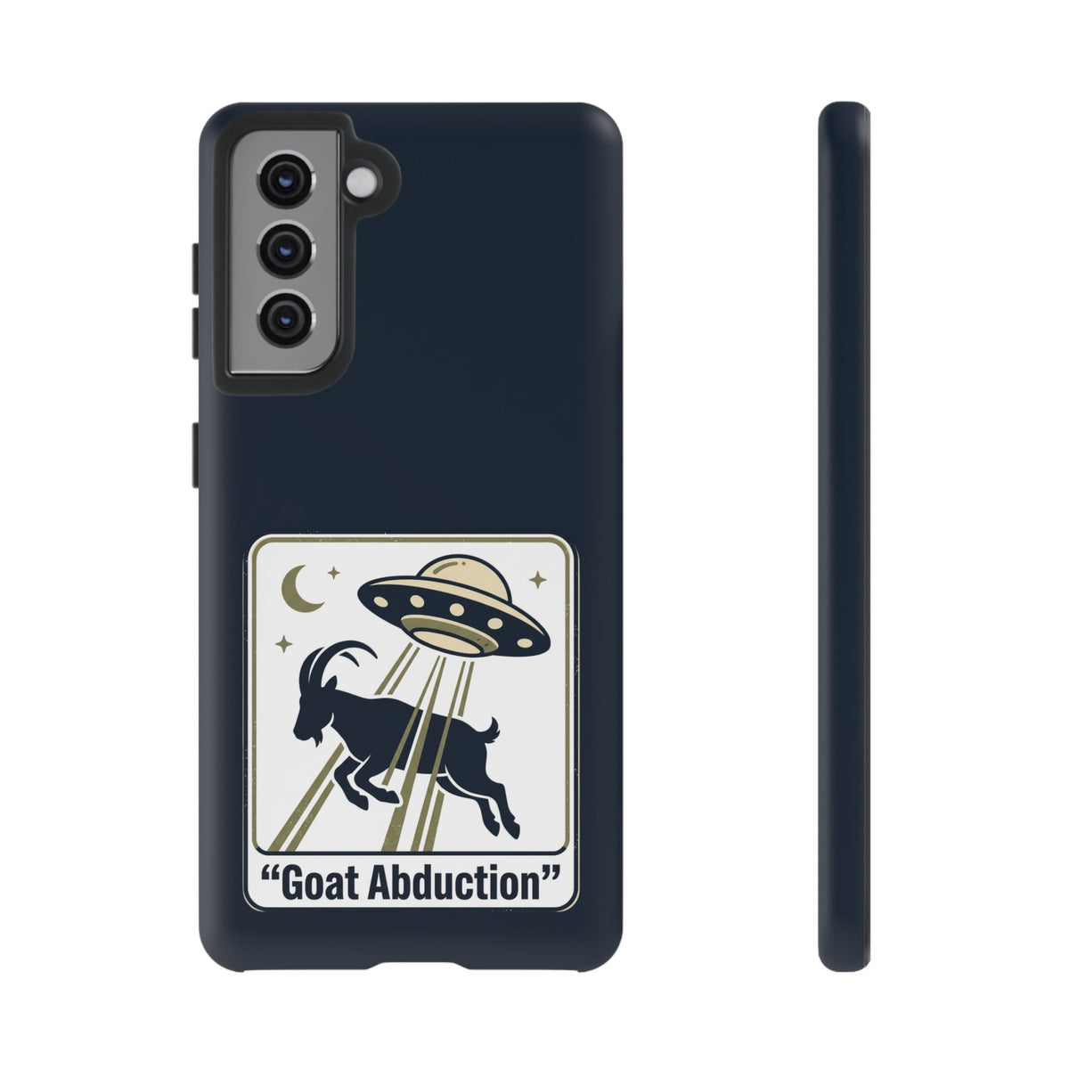 Goat Abduction Phone Case – Funny UFO Alien Goat Design, Novelty iPhone Cover