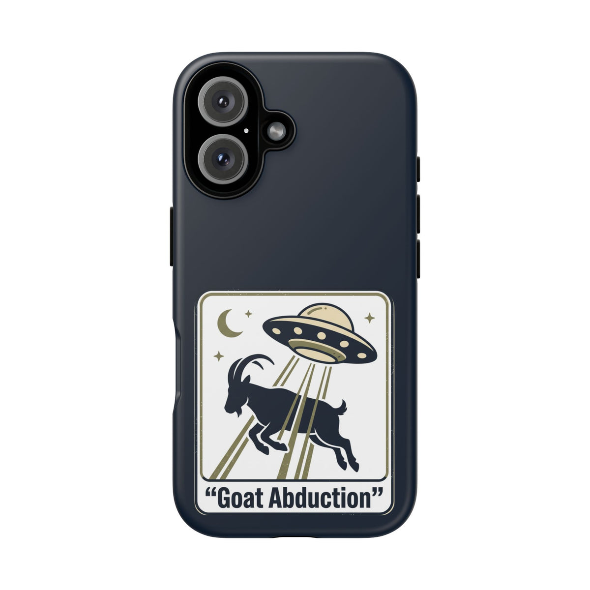 Goat Abduction Phone Case – Funny UFO Alien Goat Design, Novelty iPhone Cover