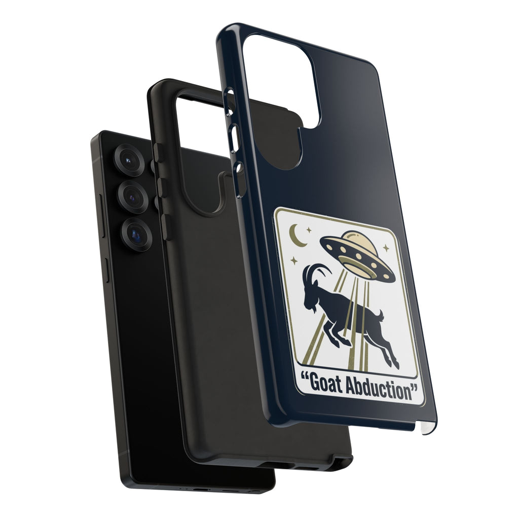 Goat Abduction Phone Case – Funny UFO Alien Goat Design, Novelty iPhone Cover