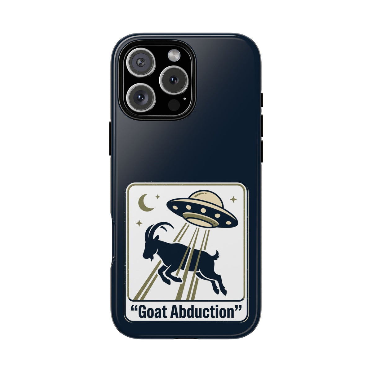 Goat Abduction Phone Case – Funny UFO Alien Goat Design, Novelty iPhone Cover