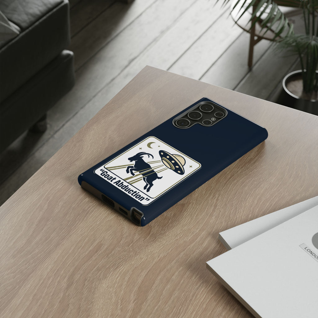 Goat Abduction Phone Case – Funny UFO Alien Goat Design, Novelty iPhone Cover