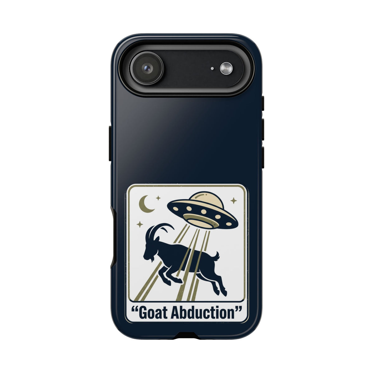 Goat Abduction Phone Case – Funny UFO Alien Goat Design, Novelty iPhone Cover