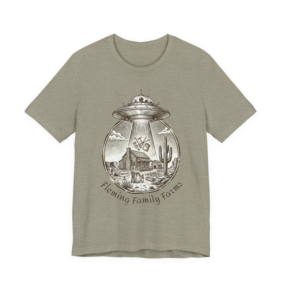Desert UFO Abduction Tee | Retro Southwestern Alien, Vintage Sci‑Fi Graphic