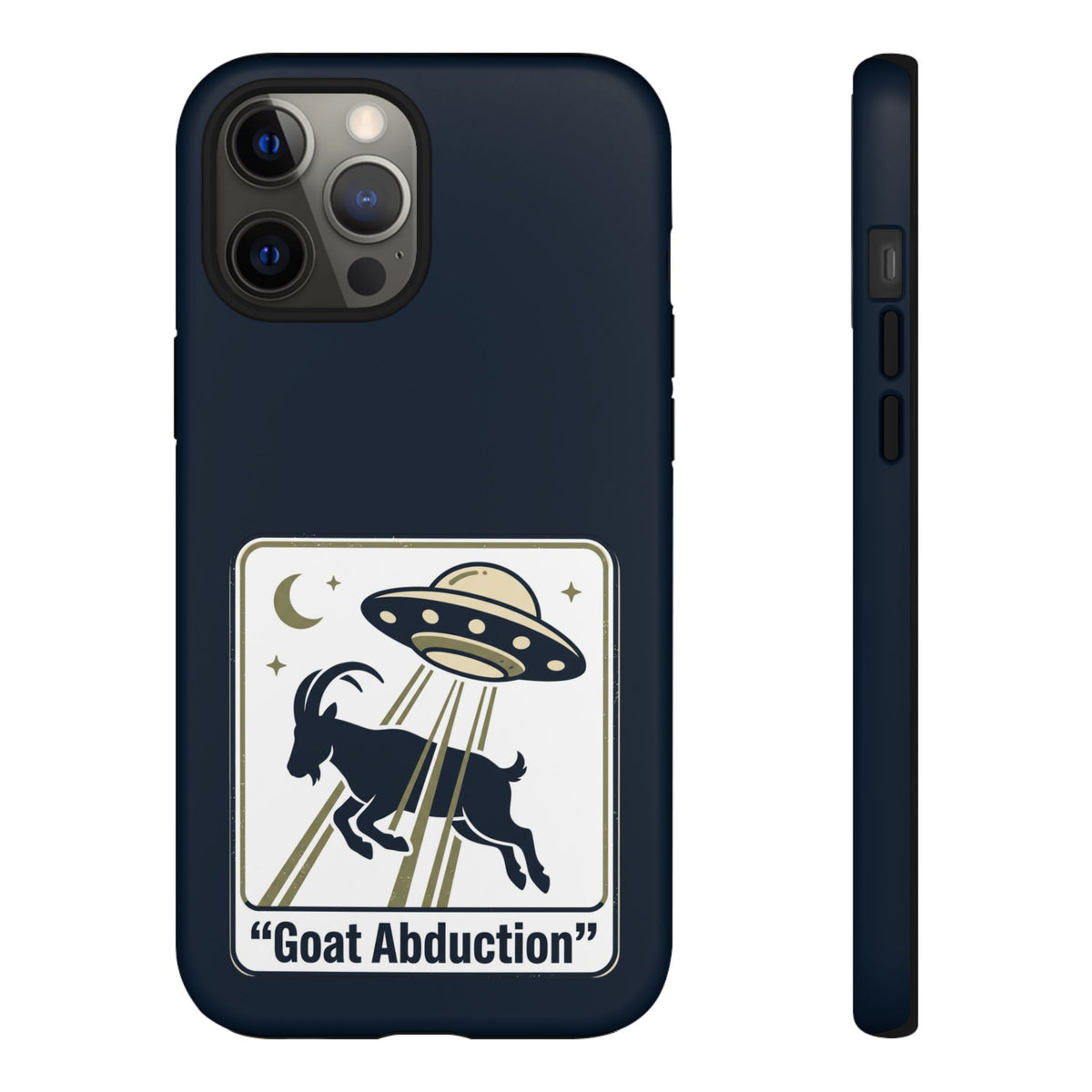 Goat Abduction Phone Case – Funny UFO Alien Goat Design, Novelty iPhone Cover