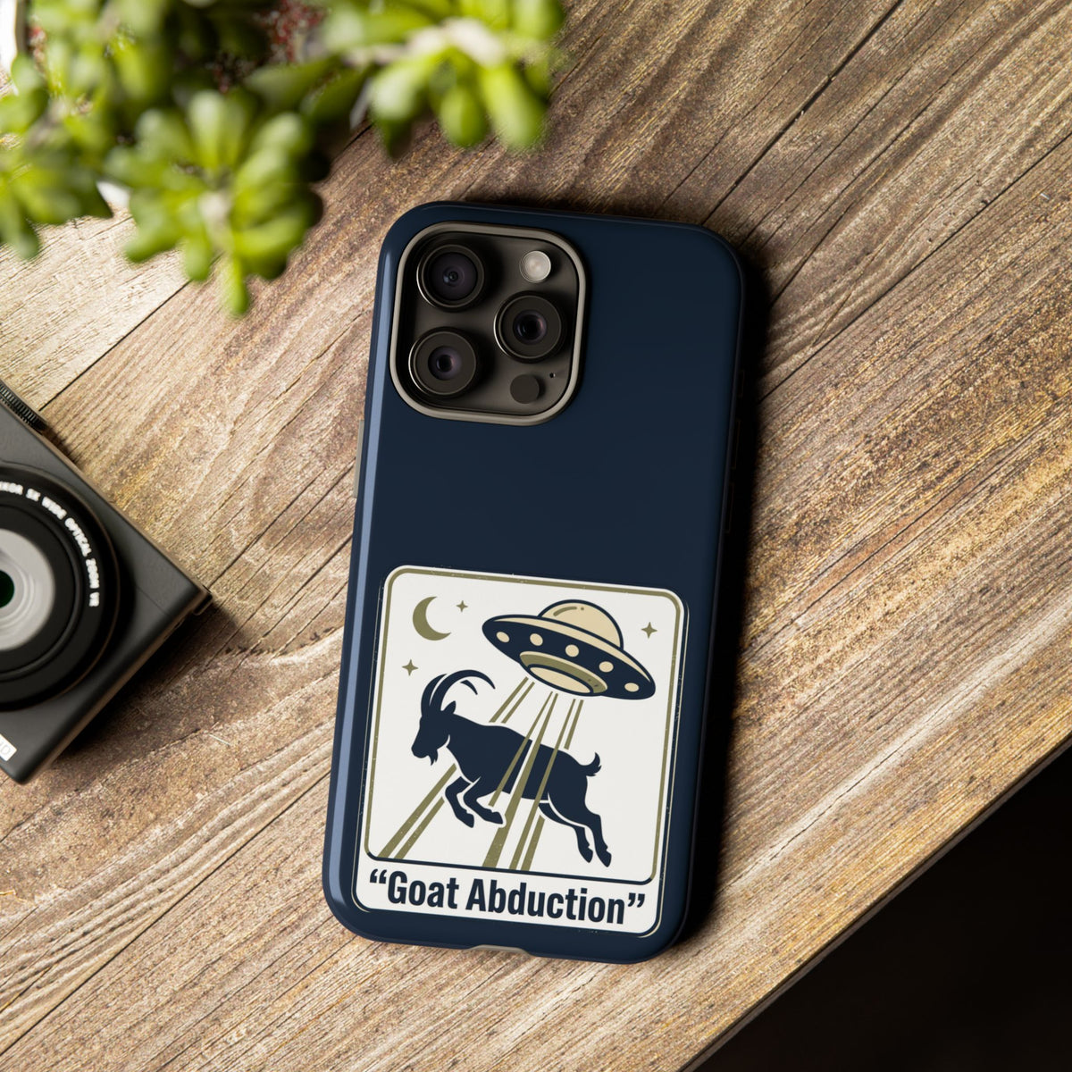 Goat Abduction Phone Case – Funny UFO Alien Goat Design, Novelty iPhone Cover