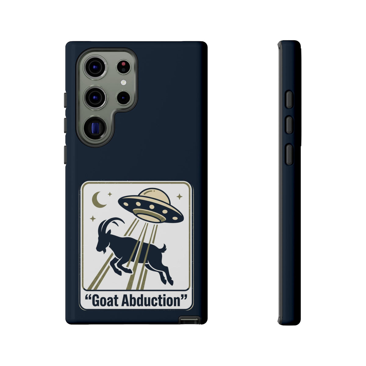 Goat Abduction Phone Case – Funny UFO Alien Goat Design, Novelty iPhone Cover