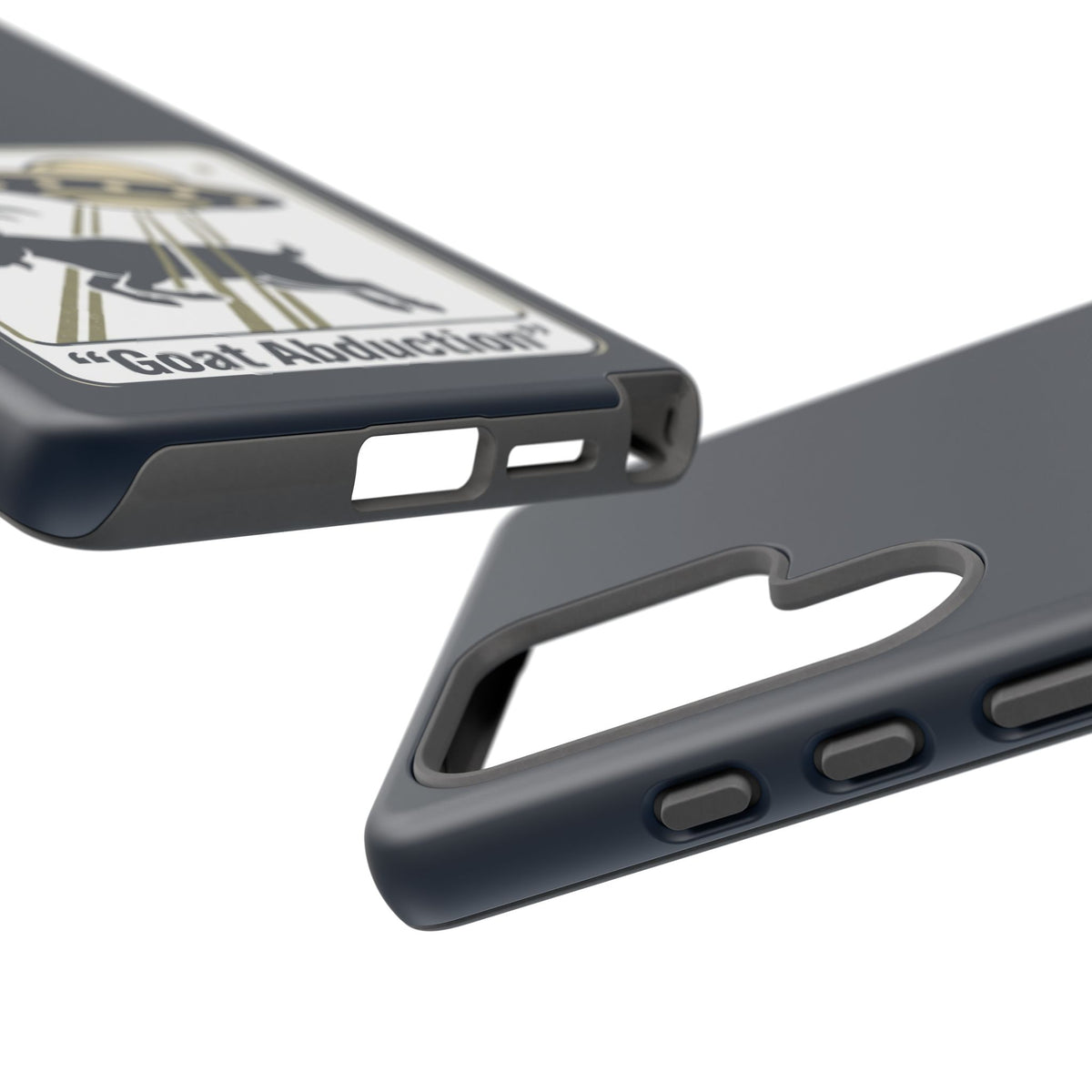 Goat Abduction Phone Case – Funny UFO Alien Goat Design, Novelty iPhone Cover