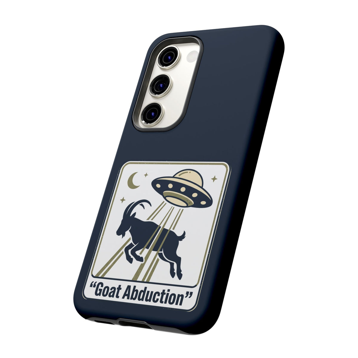 Goat Abduction Phone Case – Funny UFO Alien Goat Design, Novelty iPhone Cover
