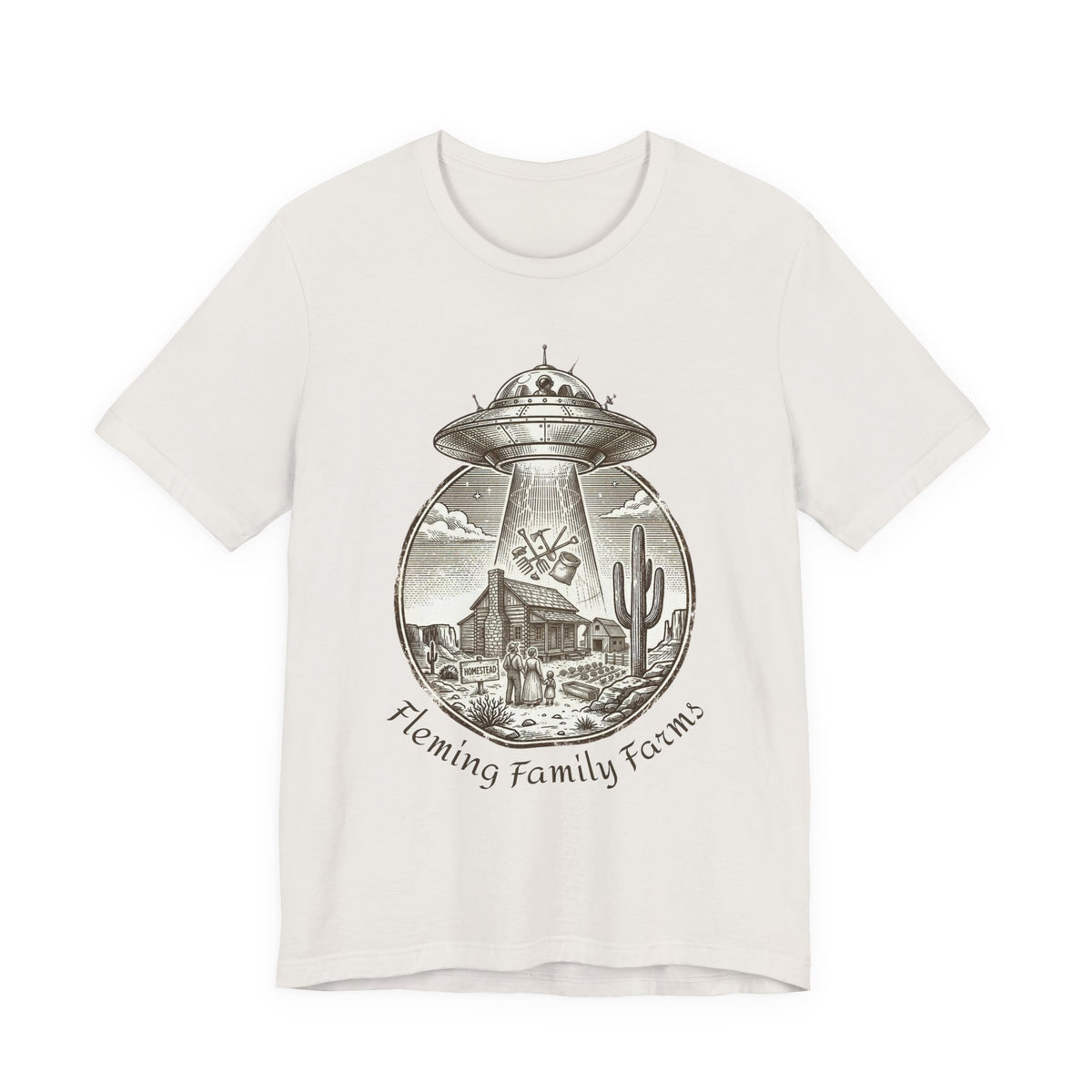 Desert UFO Abduction Tee | Retro Southwestern Alien, Vintage Sci‑Fi Graphic