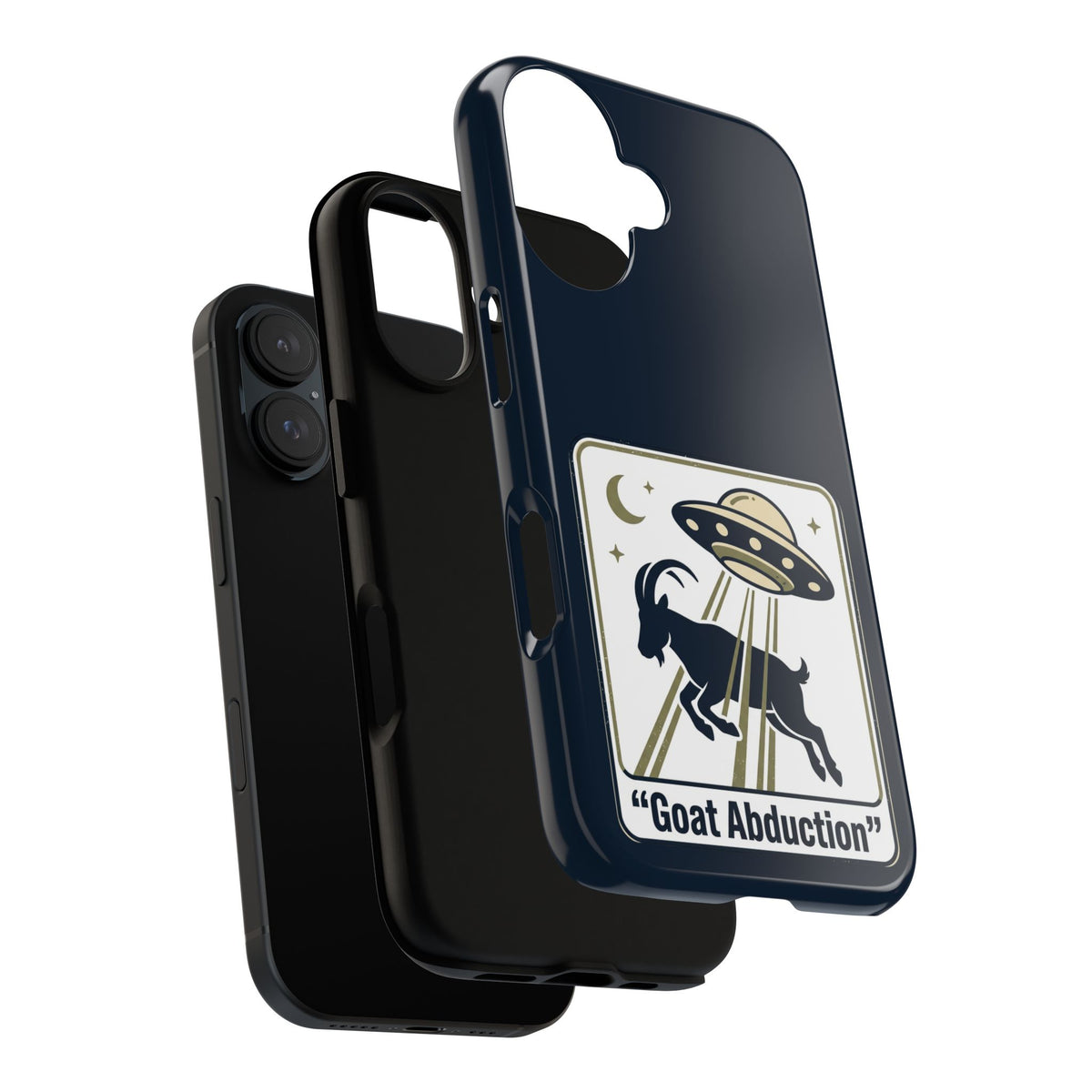 Goat Abduction Phone Case – Funny UFO Alien Goat Design, Novelty iPhone Cover