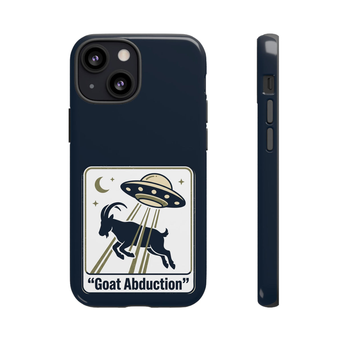 Goat Abduction Phone Case – Funny UFO Alien Goat Design, Novelty iPhone Cover