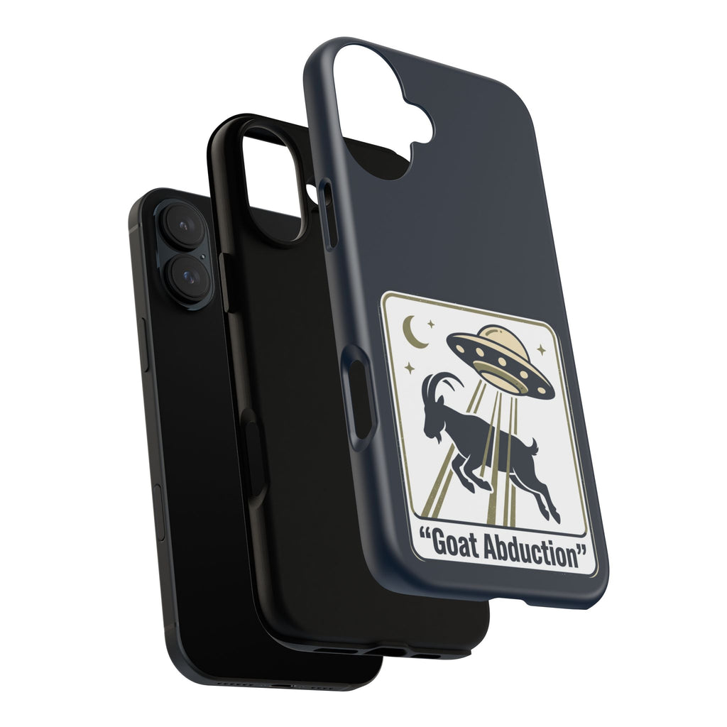 Goat Abduction Phone Case – Funny UFO Alien Goat Design, Novelty iPhone Cover