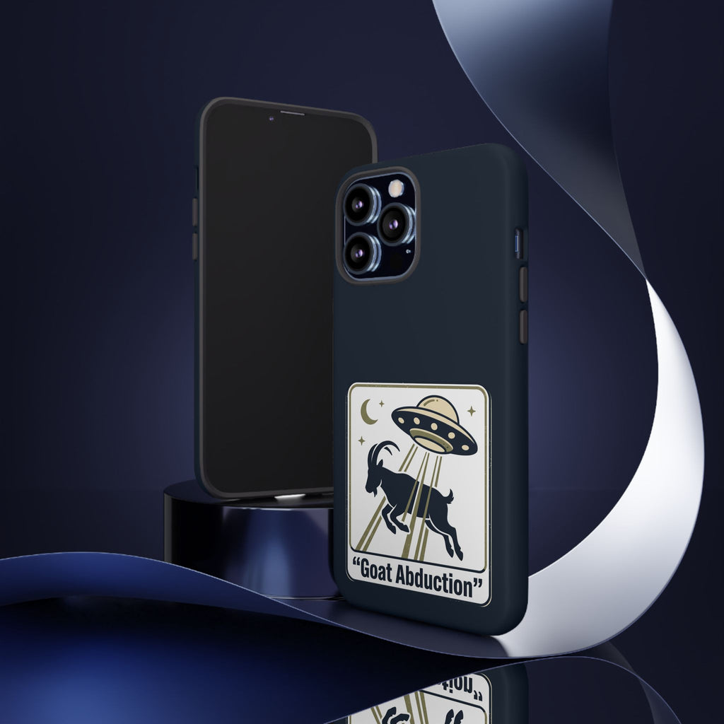 Goat Abduction Phone Case – Funny UFO Alien Goat Design, Novelty iPhone Cover