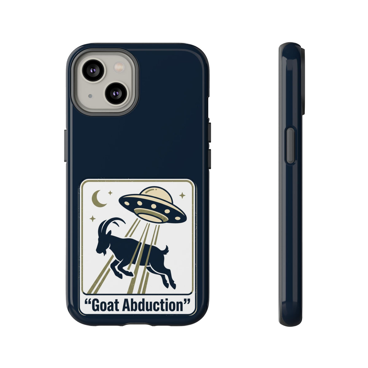 Goat Abduction Phone Case – Funny UFO Alien Goat Design, Novelty iPhone Cover